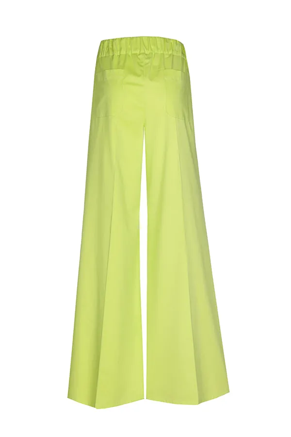 LIME COTTON PALAZZO TROUSERS