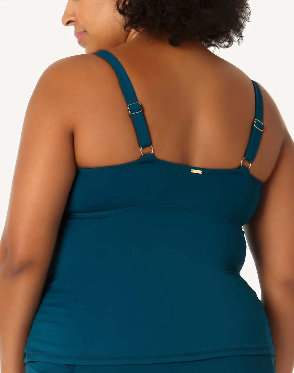 Live In Colour Plus Size Surplice Triangle Tankini Top