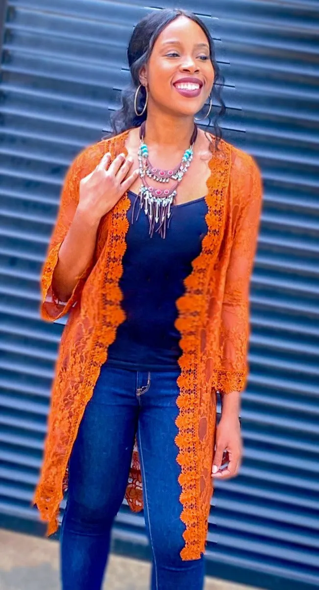 Long Lace Kimono