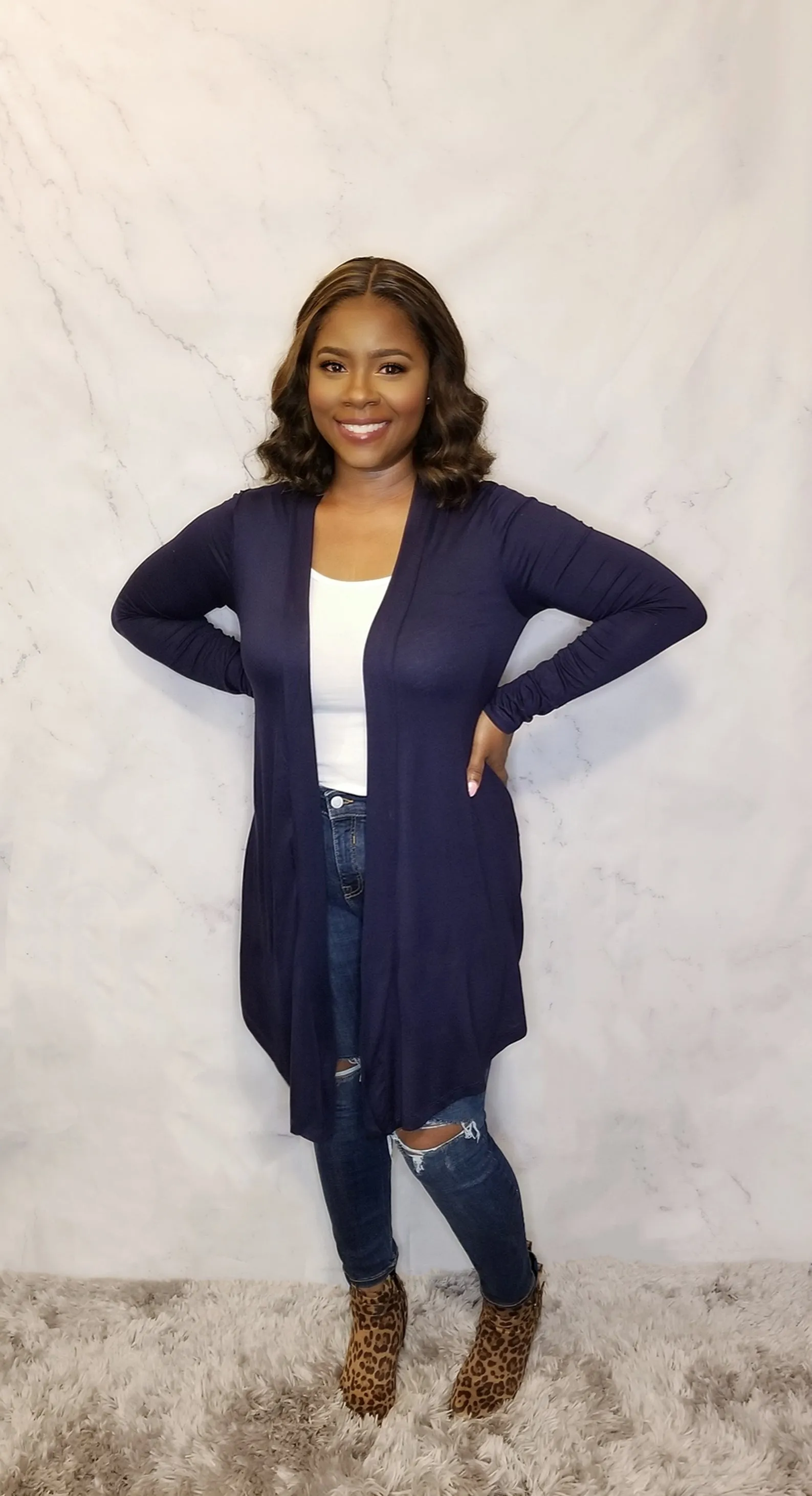 Long Sleeve Open Front Cardigan