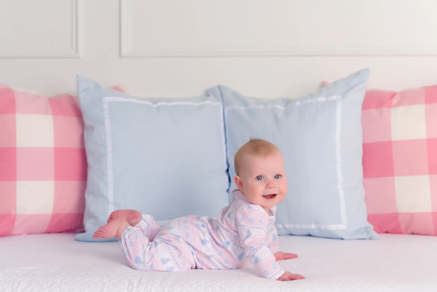 Long Sleeve Penny's Playsuit - Fairisle Flurries (Pink)