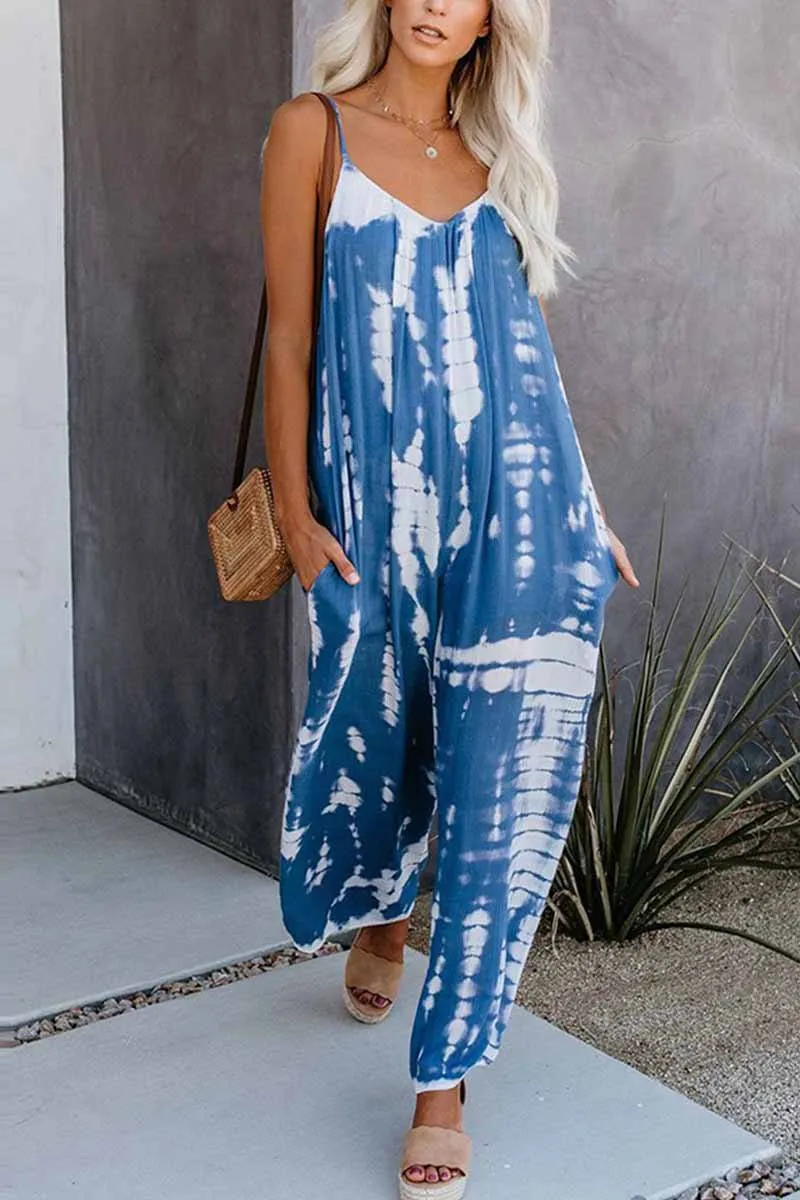Loose Tie-dye Cute Jumpsuit