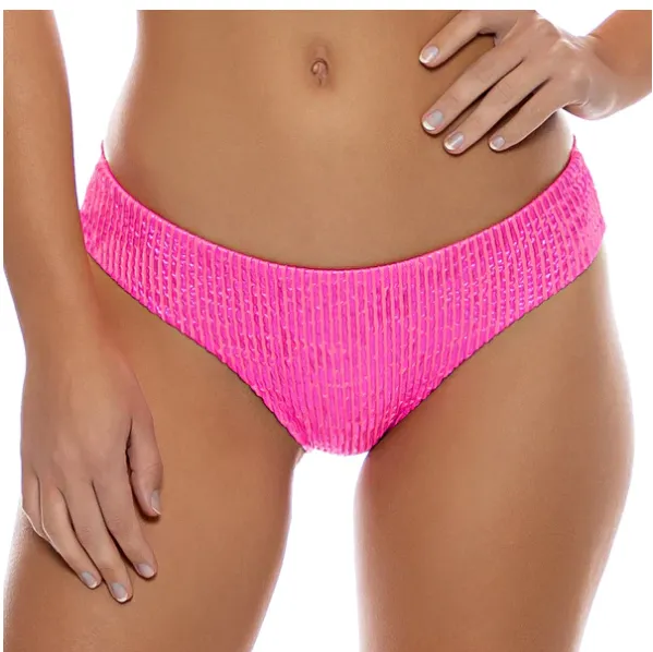 Luli Fama Seamless Full Ruched Back Bottom - Metallic Hot Pink