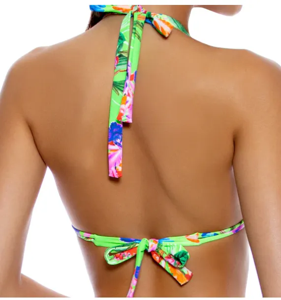 Luli Fama Triangle Halter Top Luli Tropics  - Multicolor