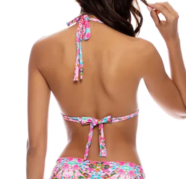 Luli Fama Triangle Halter Top Ocean Drive Euphoria - Multicolor