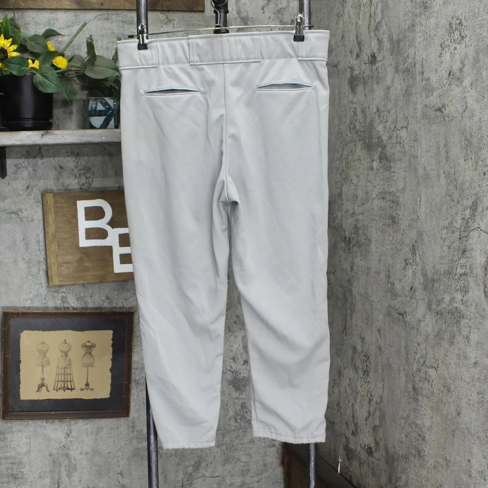 Majestic Boys 2 Button Back Pockets Youth Baseball Pants 8300 Gray L