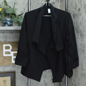 MarlaWynne Plus Size Kimono Sleeve Bengaline Jacket Black Plus 1X