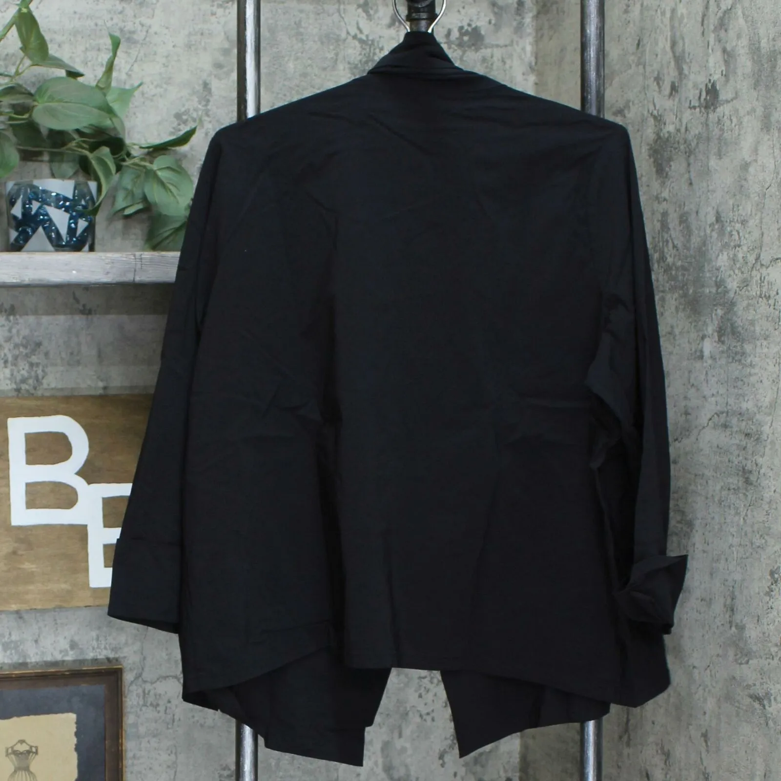 MarlaWynne Plus Size Kimono Sleeve Bengaline Jacket Black Plus 1X