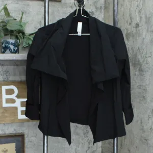 MarlaWynne Women's Kimono Sleeve Bengaline Jacket Black Small