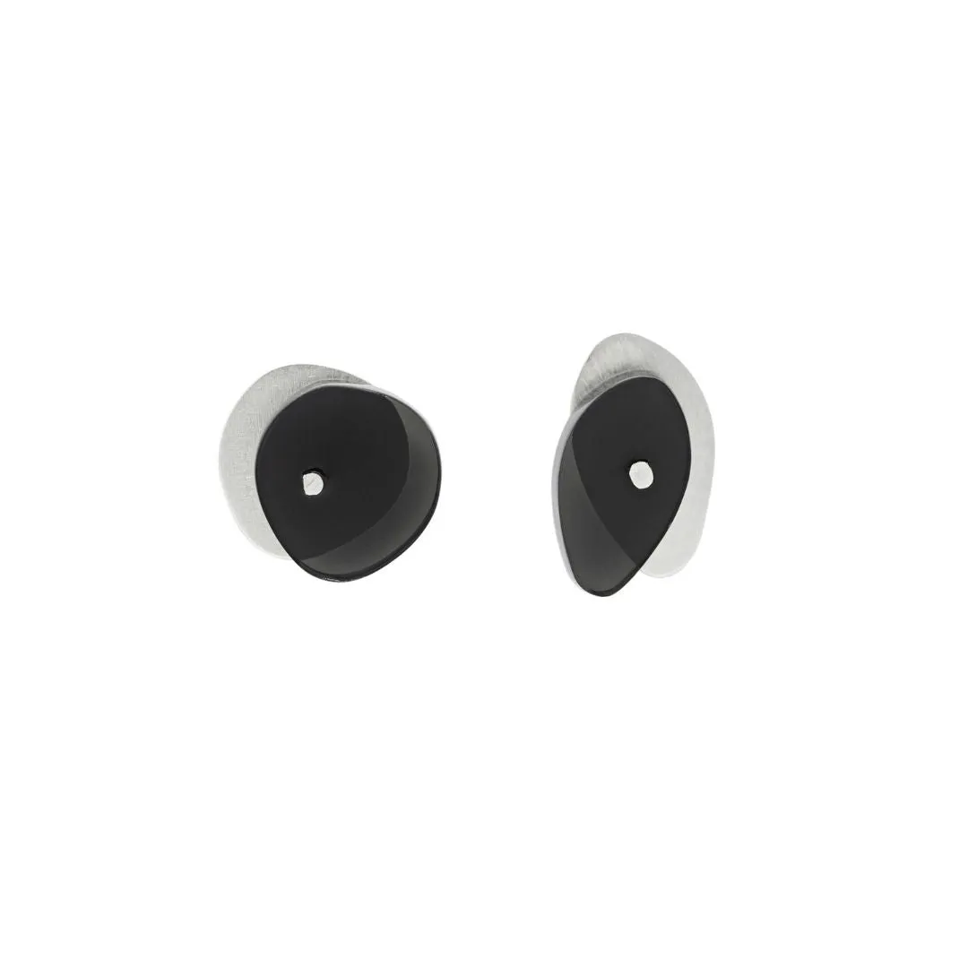 Maxi Sea Oak Studs in Brushed Silver