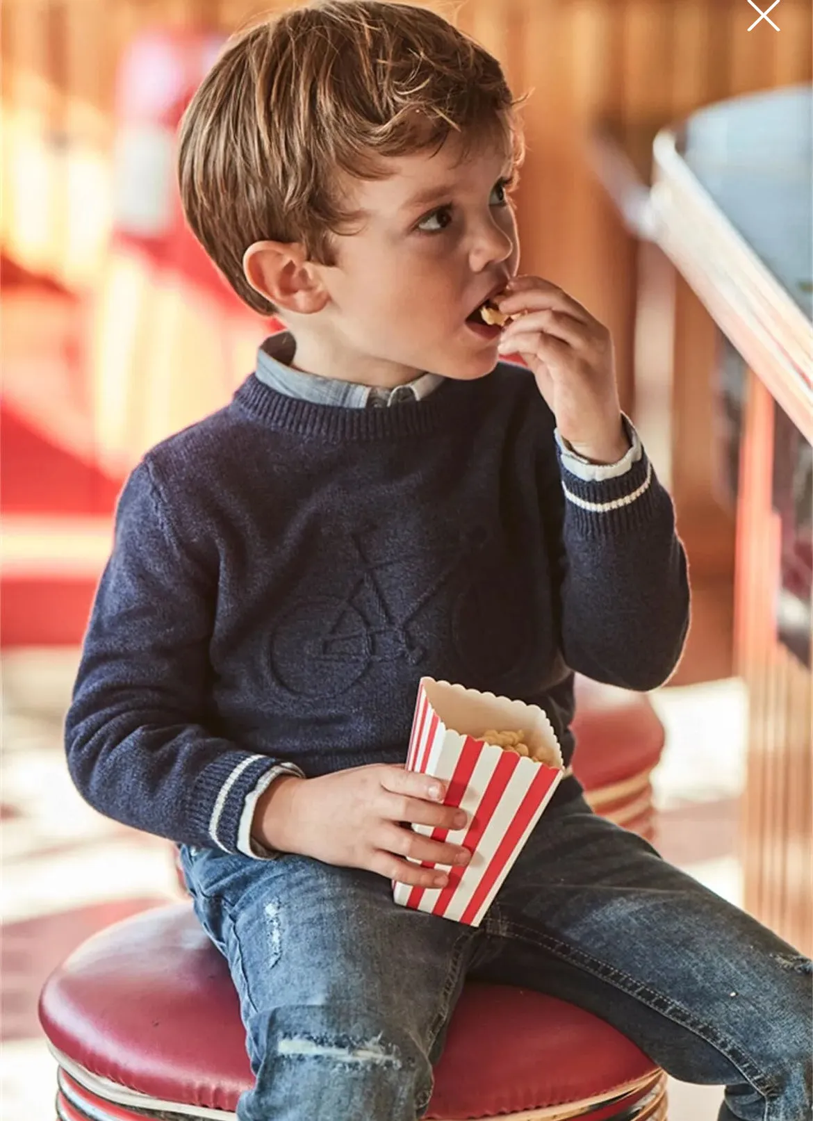 Mayoral Boys Distressed Denim Jogger: Size 3 to 9 Years