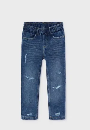 Mayoral Boys Distressed Denim Jogger: Size 3 to 9 Years
