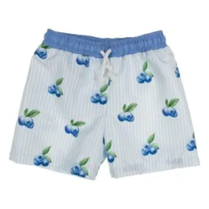 MEIA PATA - Blueberries Print Swim Shorts - Blue