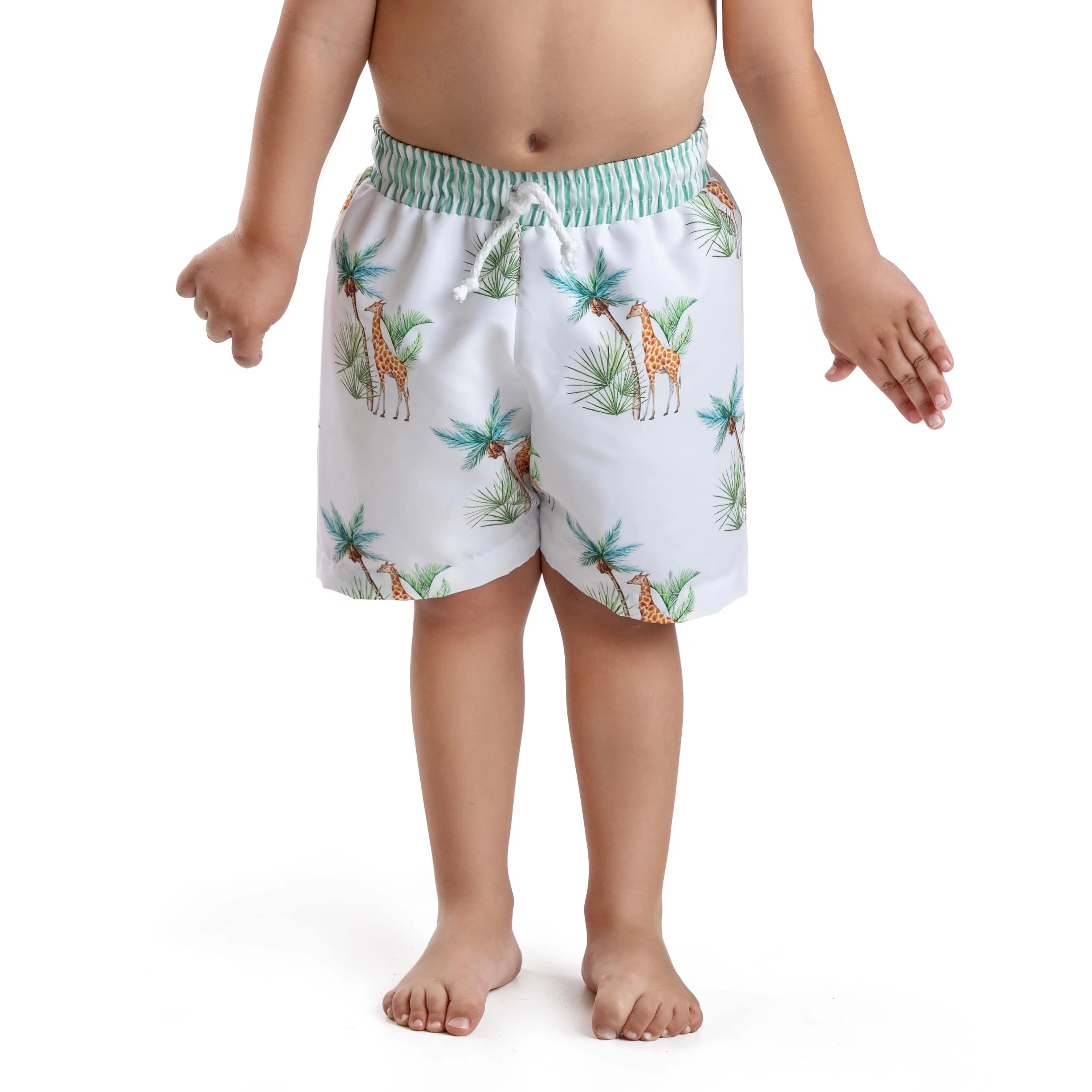MEIA PATA - Giraffe Print Swim Shorts - Green