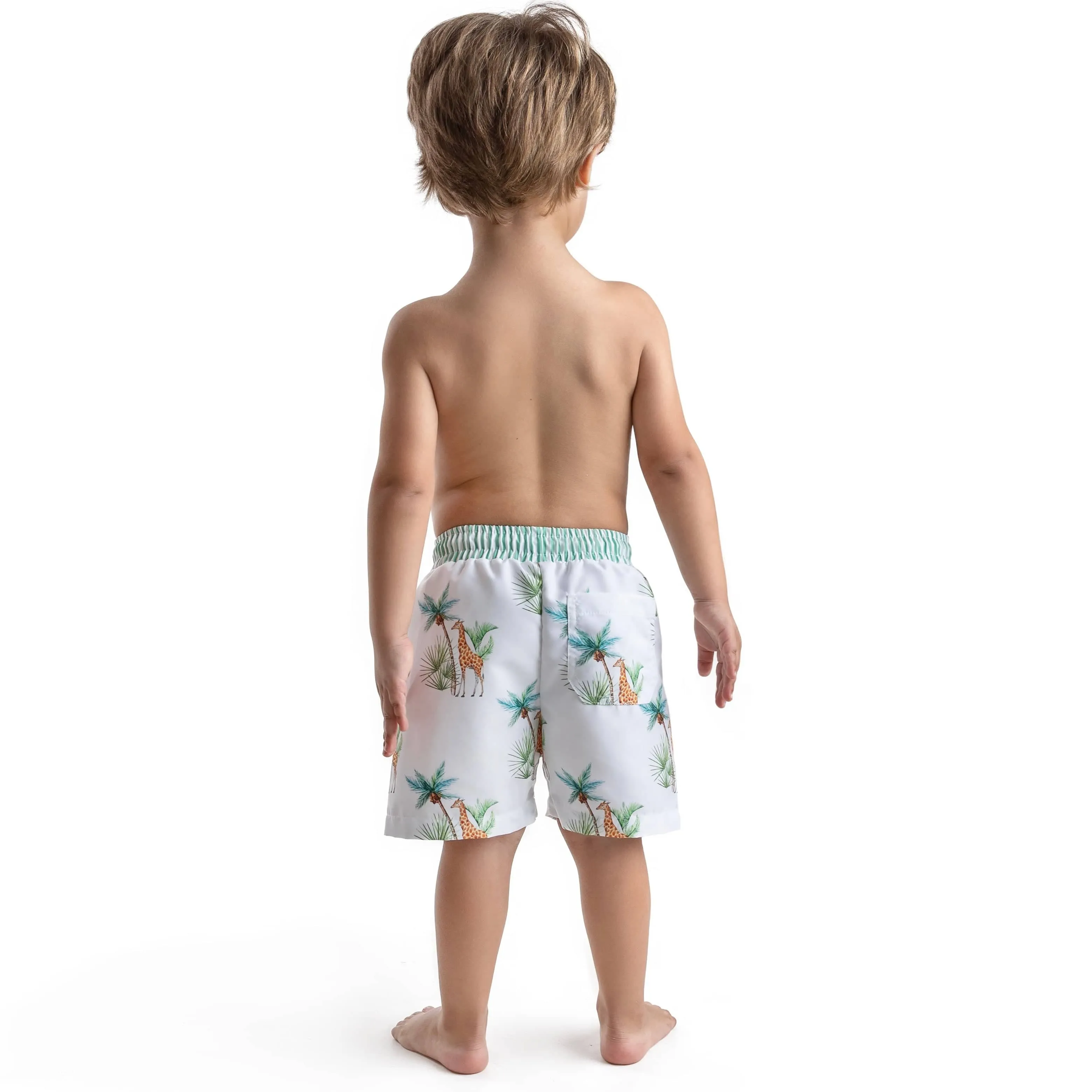MEIA PATA - Giraffe Print Swim Shorts - Green