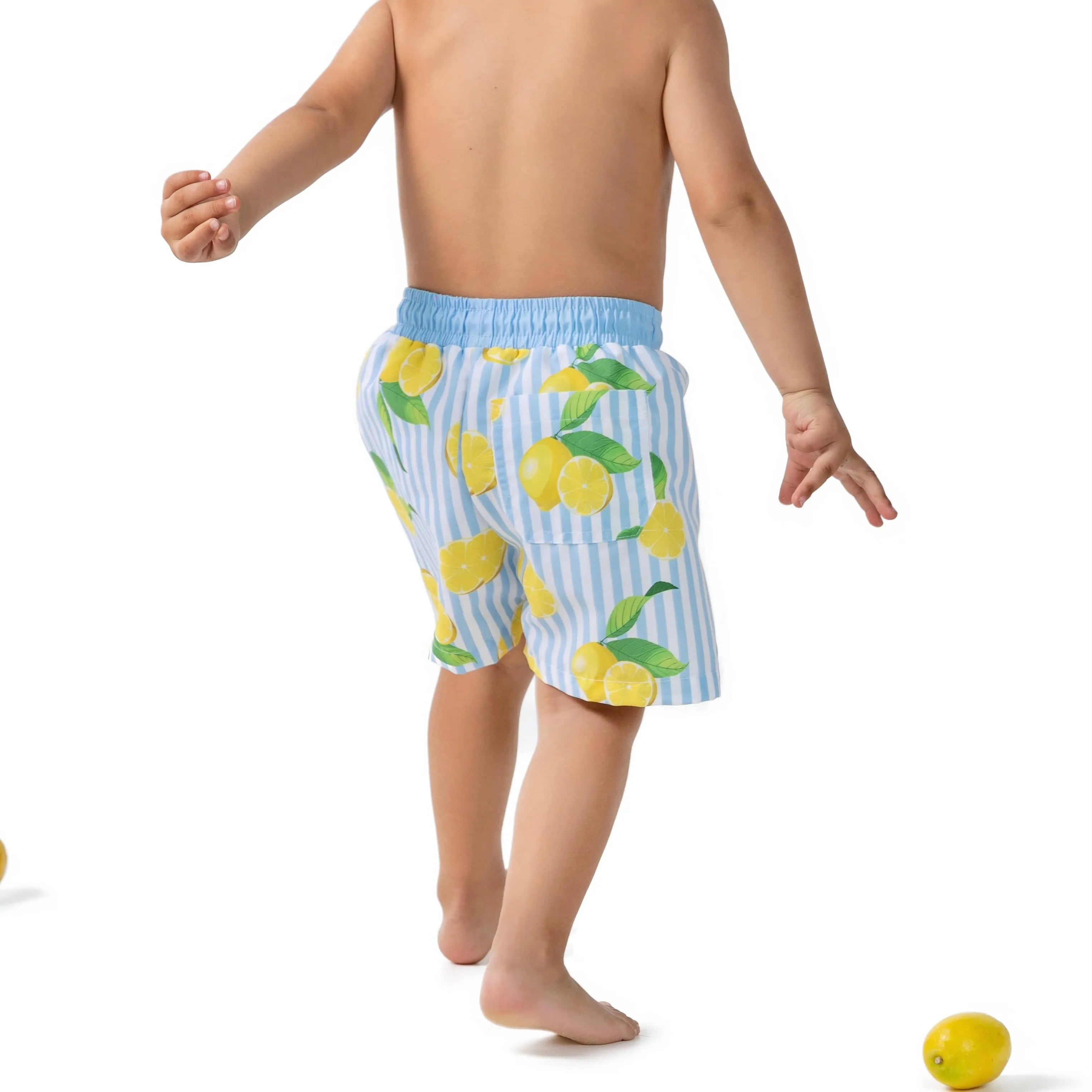 MEIA PATA - Lemons Print Swim Shorts - Blue