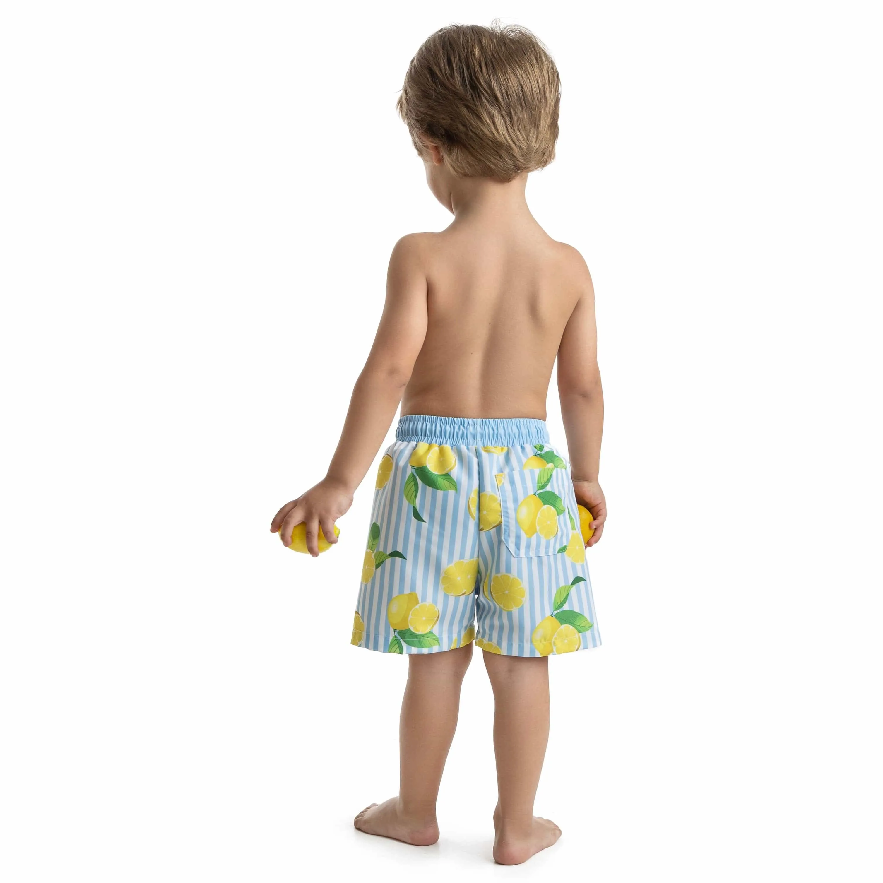 MEIA PATA - Lemons Print Swim Shorts - Blue