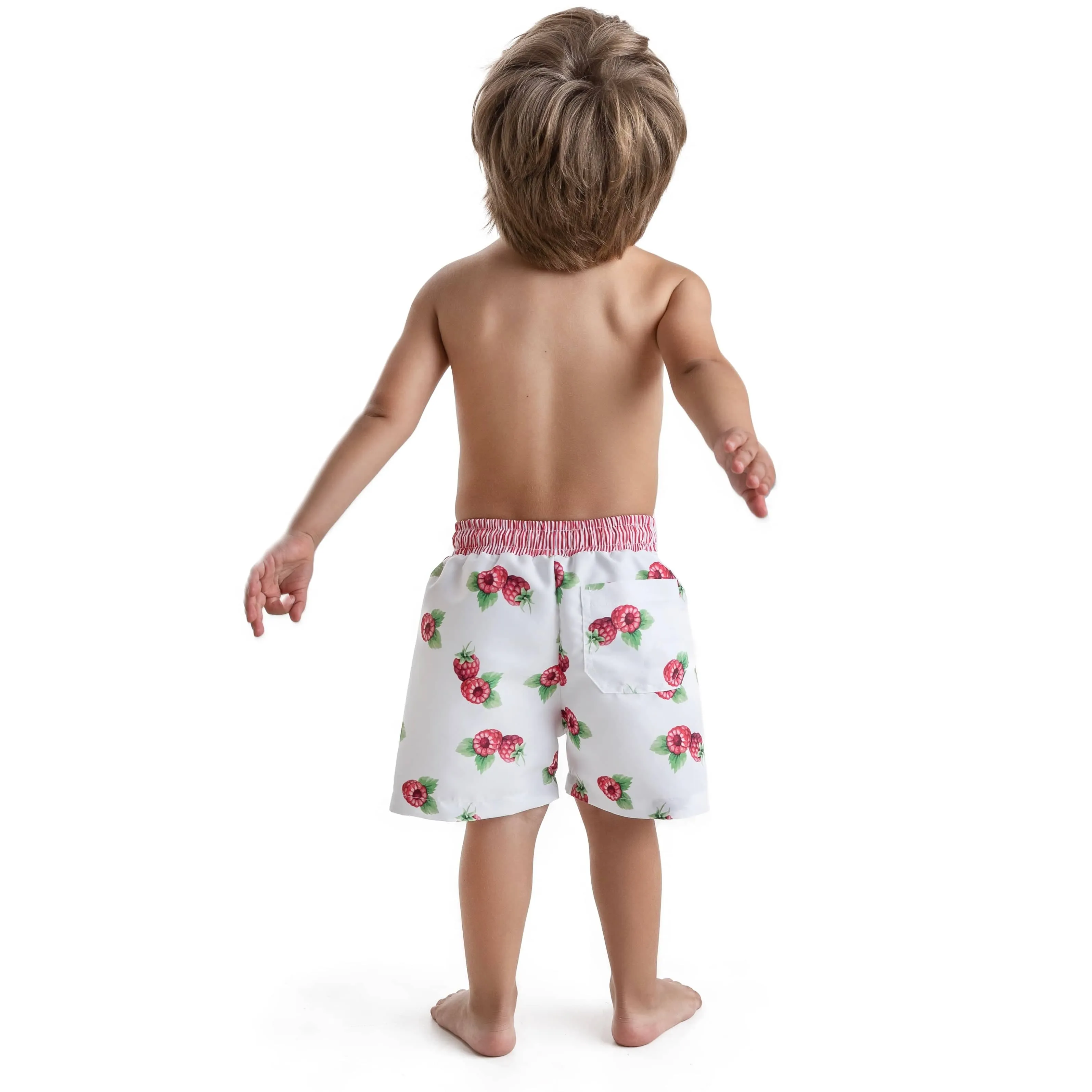 MEIA PATA - Raspberries Print Swim Shorts - Crimson
