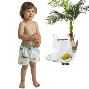 MEIA PATA - Tropical Print Swim Shorts - Green