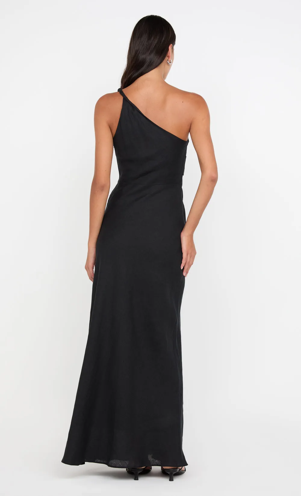 MELANIE ASYM MAXI DRESS - BLACK