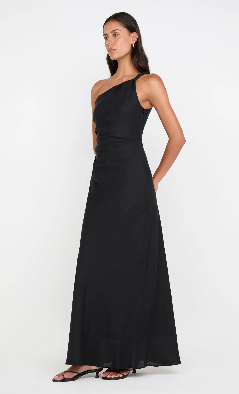 MELANIE ASYM MAXI DRESS - BLACK