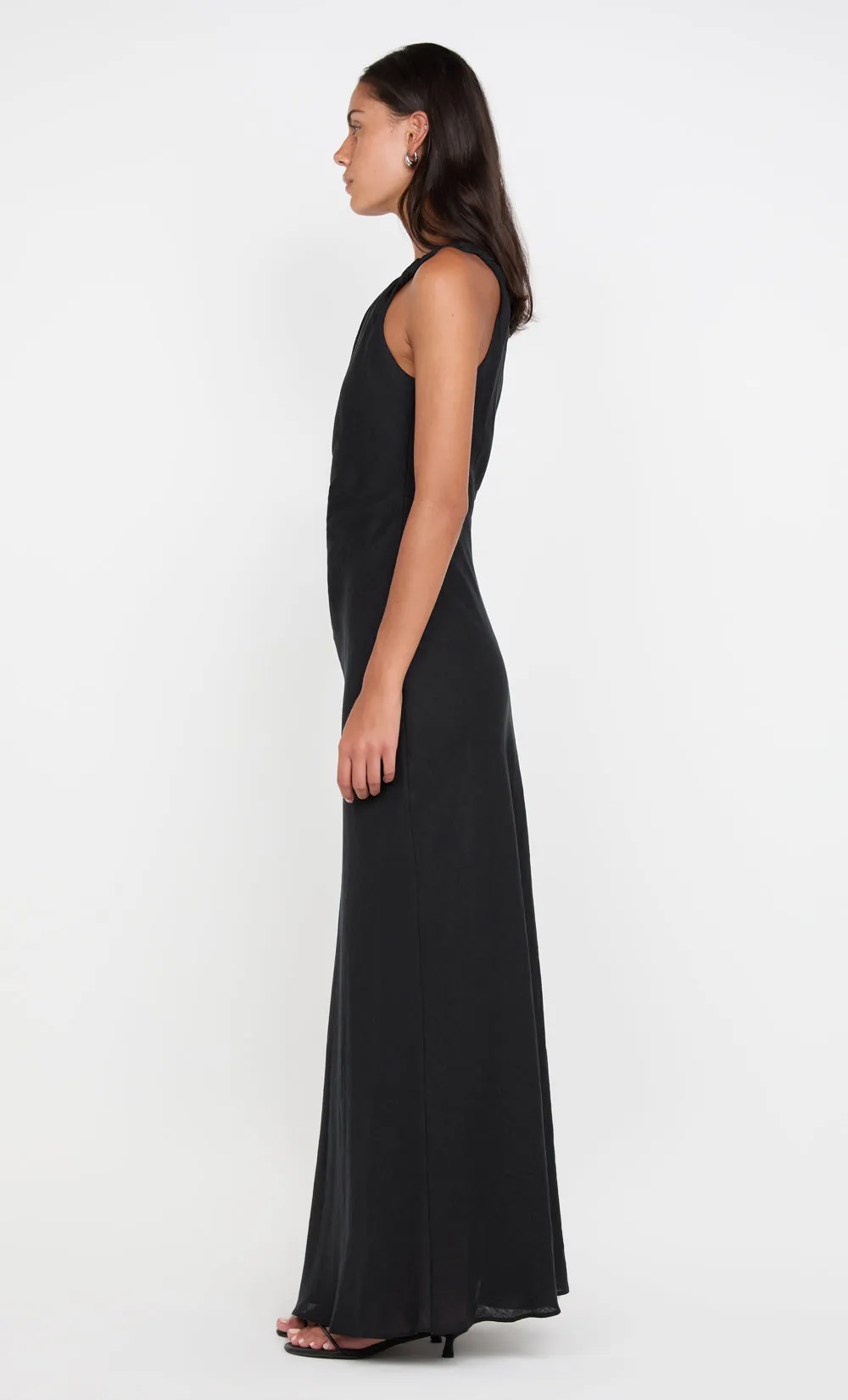 MELANIE ASYM MAXI DRESS - BLACK