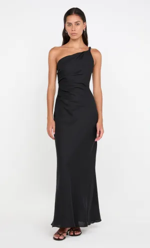 MELANIE ASYM MAXI DRESS - BLACK