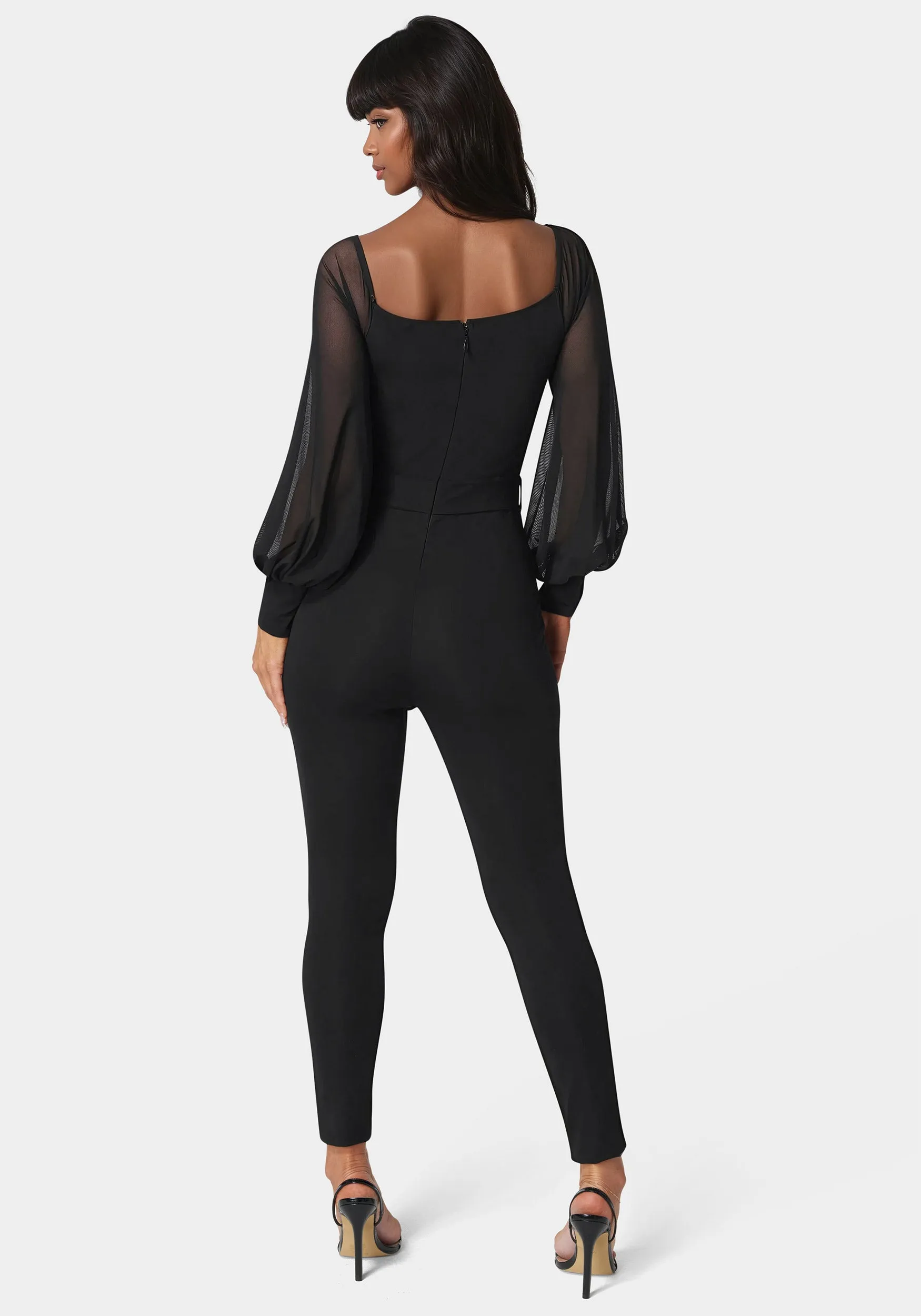 Mesh Off Shoulder Catsuit