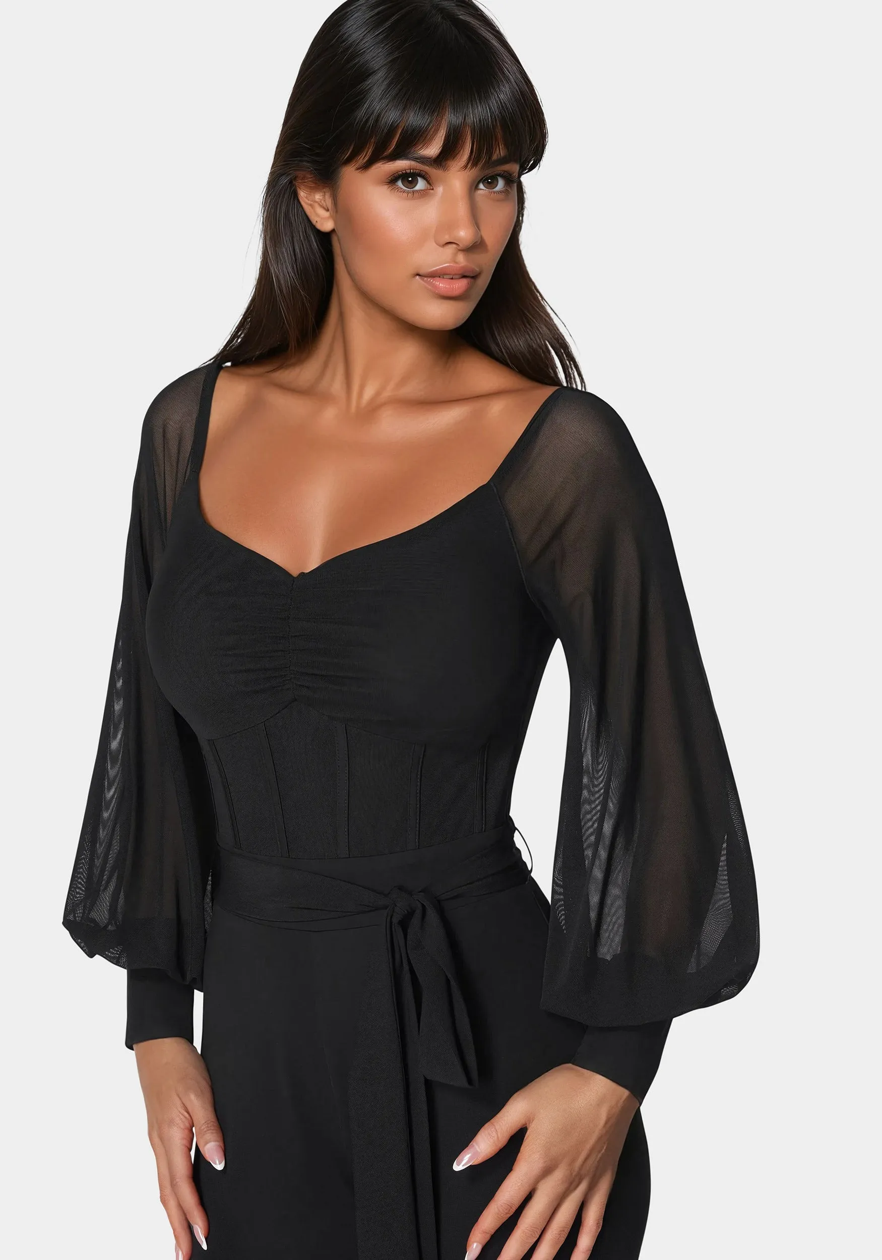 Mesh Off Shoulder Catsuit