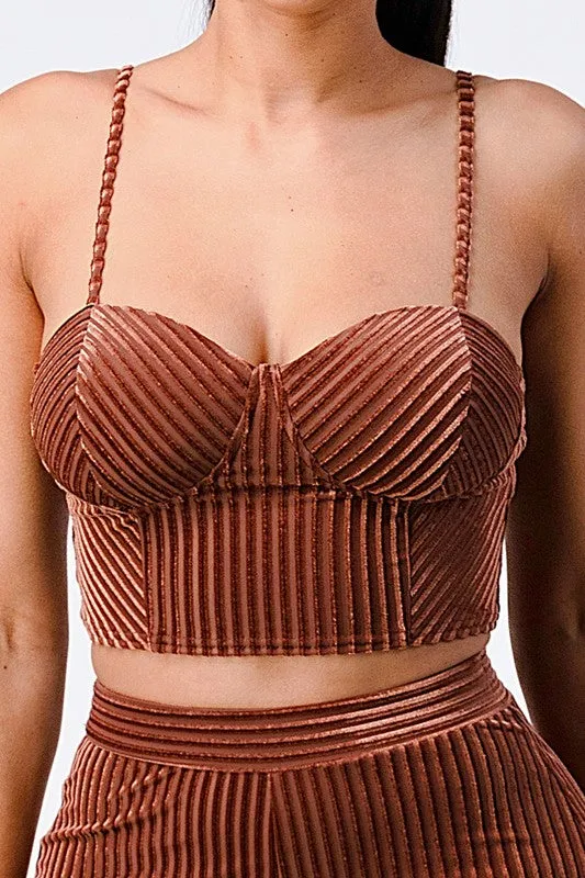 Mesh Velvet Pant Set