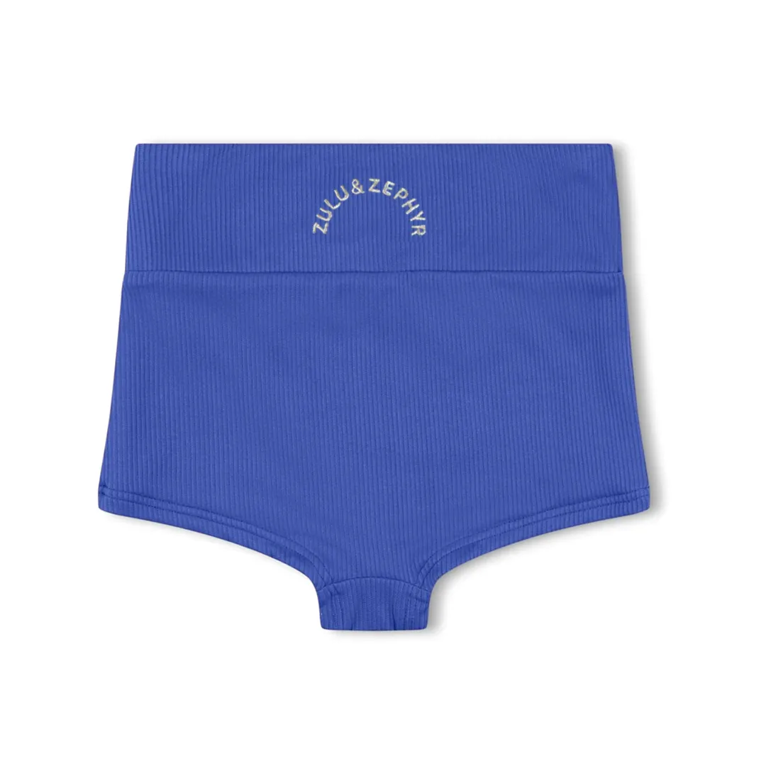 Mini Rib Logo Boy Short - Deep Blue