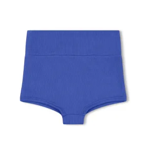 Mini Rib Logo Boy Short - Deep Blue