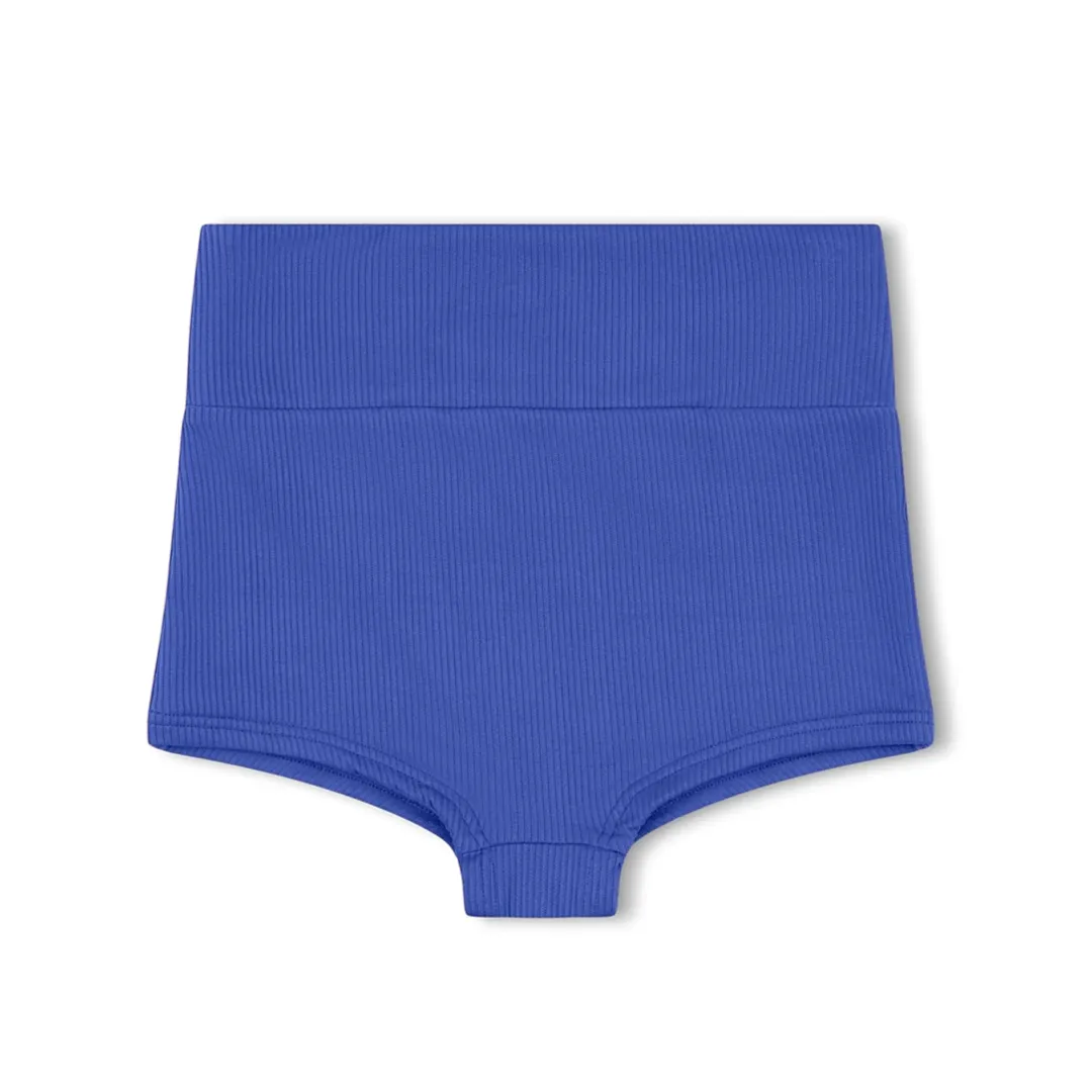 Mini Rib Logo Boy Short - Deep Blue