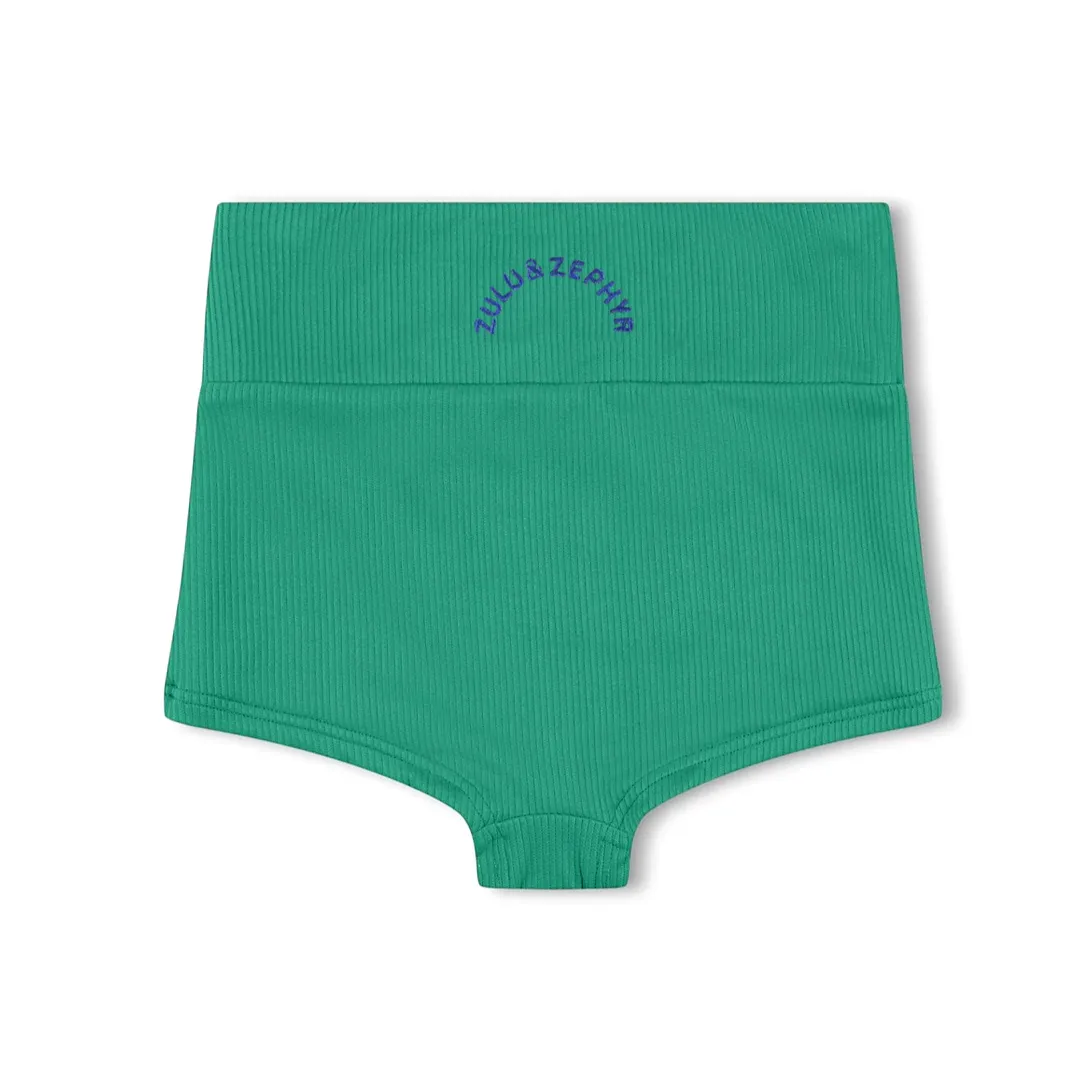 Mini Rib Logo Boy Short - Emerald