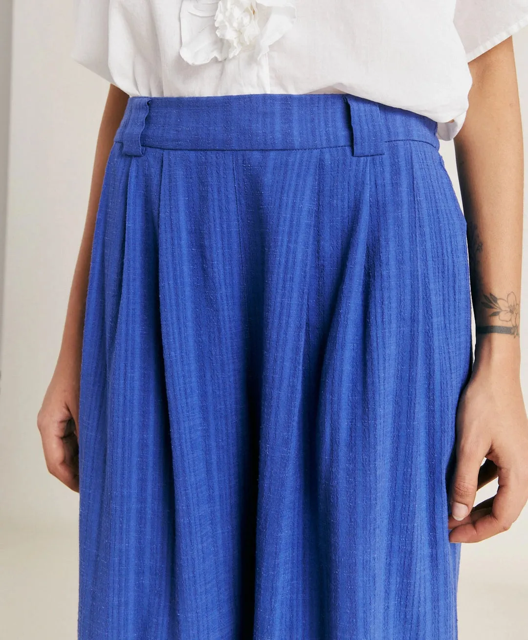 Momoni - Lanzarote Gauze Pant - Blue