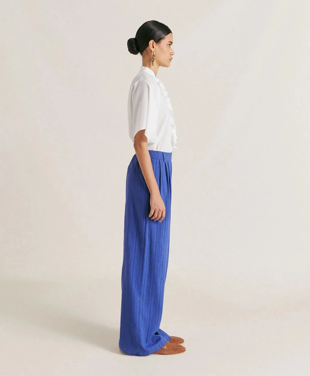 Momoni - Lanzarote Gauze Pant - Blue
