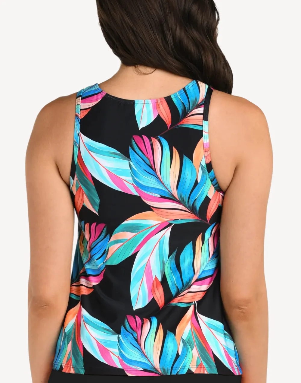 Moonlit Leaf High Neck Tankini Top