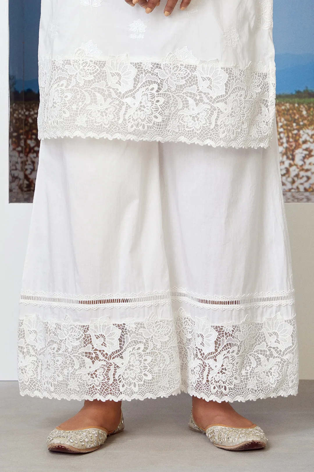 Mulmul Cotton Sunkissed Kurta with Sunkissed Palazzo