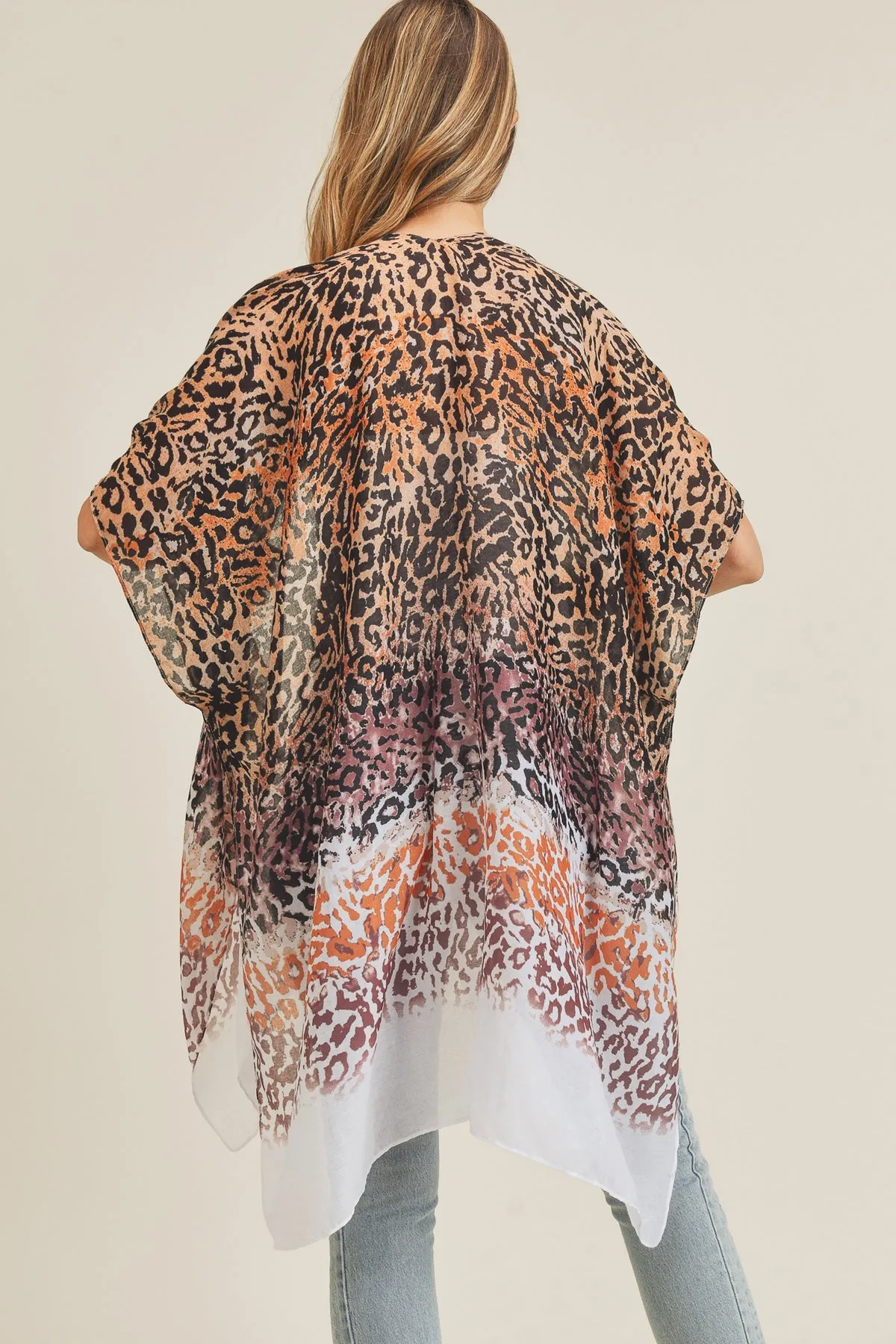 MULTI COLOR LAYED LEOPARD KIMONO