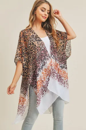 MULTI COLOR LAYED LEOPARD KIMONO