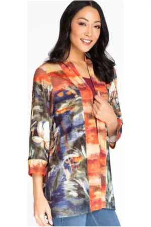 Multiples - 3/4 Set-In Kimono Sleeve Drop Shoulder Jacket - M42212JM - Multi