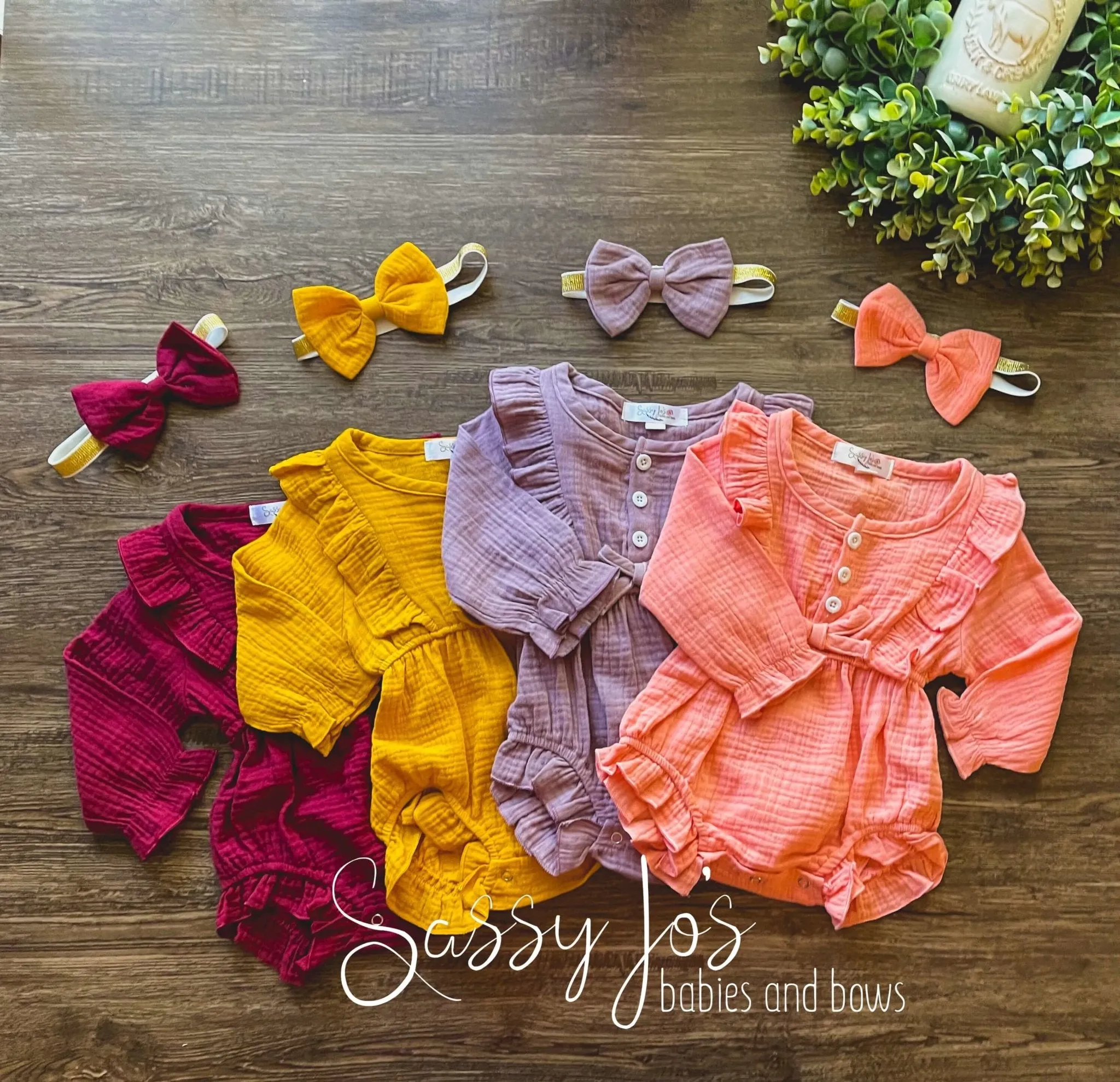 Muslin Romper   Headband Set
