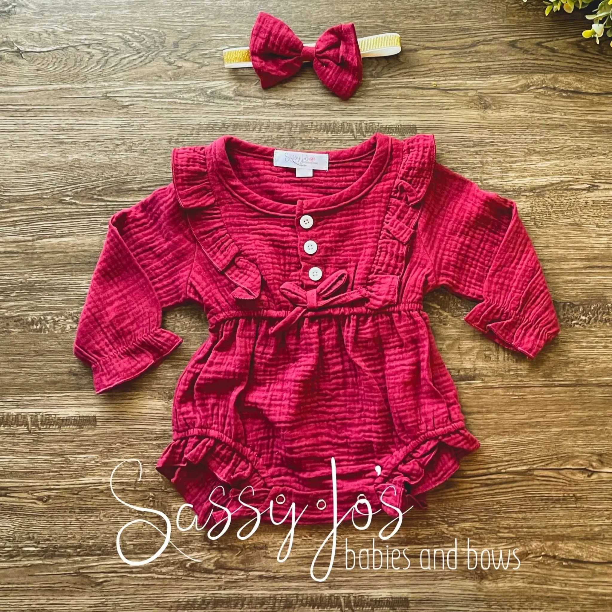 Muslin Romper   Headband Set