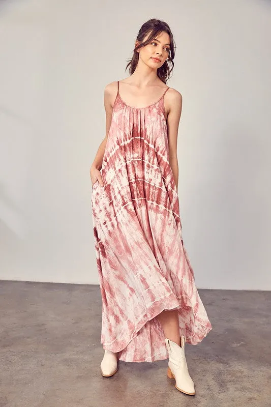 Mustard Seed Junior TIE DYE CAMI MAXI DRESS