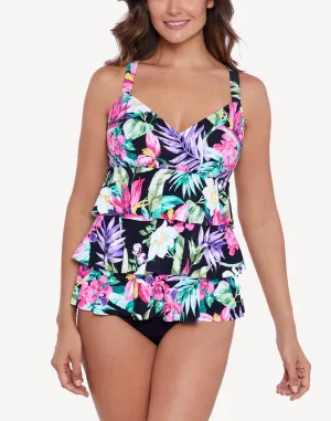 Mystic Tropic Triple Tier Tankini Top
