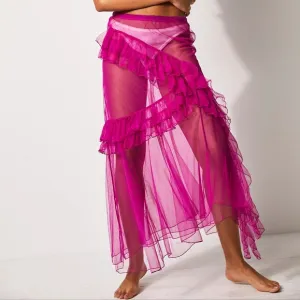 NEW Free People Orchid Flame Pink Strike A Pose Half Slip M
