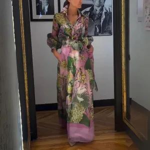 NEW Retails $95, Laucey | Luxurious Italian Satin Maxi Dress with satin belt, Sz M