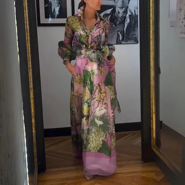NEW Retails $95, Laucey | Luxurious Italian Satin Maxi Dress with satin belt, Sz M