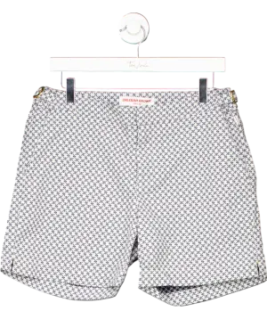 Orlebar Brown Mid-length Geo Jacquard Swim Shorts In White W32