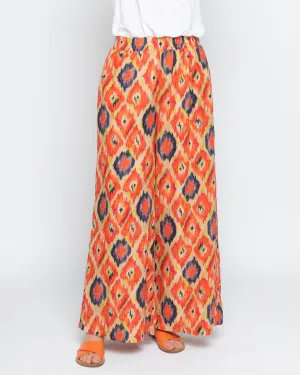 Painterly Diamond Elastic Palazzo Pant